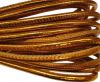 Round stitched nappa leather cord 4mm-Metallic orange