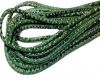 Round stitched nappa leather cord 4mm - Round Stitch Python Green