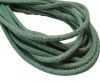 Round stitched nappa leather cord 4mm - Round Stitch RAZA MINT + PAILL.TRANSP