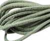 Round stitched nappa leather cord 4mm Spyral Style Grey