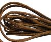 Round stitched nappa leather cord Brown -4mm