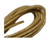 Round stitched nappa leather cord Gold -4mm