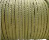 Round stitched nappa leather cord Light Olive-2,5mm