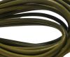 Round stitched nappa leather cord Olive Green-4mm