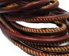 Round stitched nappa leather cord Red -  4mm