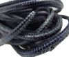 Round stitched nappa leather cord Snake-style-Blue -4mm