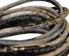 Round stitched nappa leather cord Snake-style-Pithon Natural-4mm