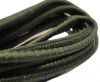 Round stitched nappa leather cord Snake-style -Green -4mm