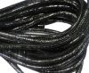Round stitched nappa leather cord Snake style-4mm-silver-black