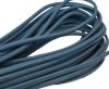 Round stitched nappa leather cord Steel Blue-4mm