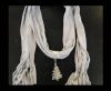 Scarf With Beads Style16-White