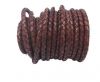 Round Braided Leather Cord SE/PB/21-Vintage Maroon - 6mm