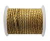 Round Braided Leather Cord SE/M/Golden - 4mm