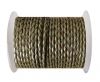 Round Braided Leather Cord SE/M/10-Metallic Olive Green - 5mm