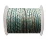Round Braided Leather Cord SE/PB/08-Vintage Sea Blue - 4mm