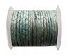 Round Braided Leather Cord SE/PB/08-Vintage Sea Blue - 3mm