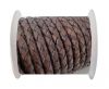 Round Braided Leather Cord SE/PB/17-Vintage Dark Brown-4mm