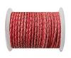 Round Braided Leather Cord SE/PB/Vintage Red-4mm