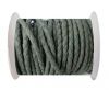 Round Braided Leather Cord SE/R/28-Military Green-6mm