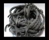 Suede Braided Belts with tassels - 8mm round -Light Grey