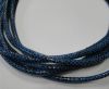 Round stitched nappa leather cord Snake-style-Version1-Blue -4mm