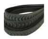 Vintage Style Flat Leather-Fish Style-14mm-Black