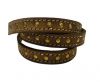 Real Vegetable Tanned Leather with stitch -14mm-Brown