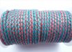 Round Braided Leather Cord SE/B/24-Pink-Blue - 3mm