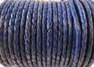 Round Braided Leather Cord SE/Dark Blue - 3mm