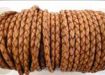 Round Braided Leather Cord SE/DB/16-Washed Red - 3mm