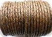 Round Braided Leather Cord SE/PB/11-Antique Brown - 3mm