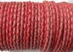 Round Braided Leather Cord SE/PB/Vintage Red-3mm