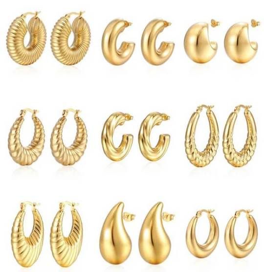 Stainless Steel Earnings - SSEAR9-PVD Gold plated
