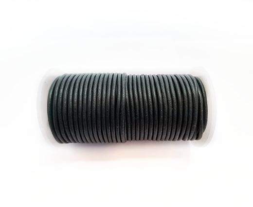 Round leather cord-2mm-DARK GREEN