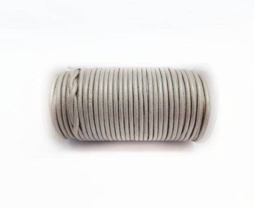 Round leather cord-2mm-Metallic Silver