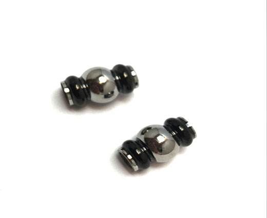 Stainless Steel Magnetic Clasp,Steel+Black,MGST-170 4mm