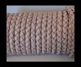 Round Braided Leather Cord SE/B/2033-Baby Pink - 3mm