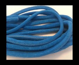 Round stitched nappa leather cord Bermuda Blue-6mm