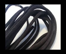 Round stitched nappa leather cord Suede Round-Dark Brown-6mm