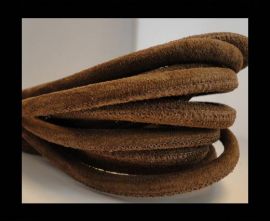 Round stitched nappa leather cord Brown -6mm