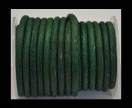 Round Leather Cord - Vintage Green-5mm