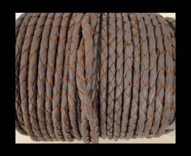 Round Braided Leather Cord SE/B/2023-Violet Plum-3mm