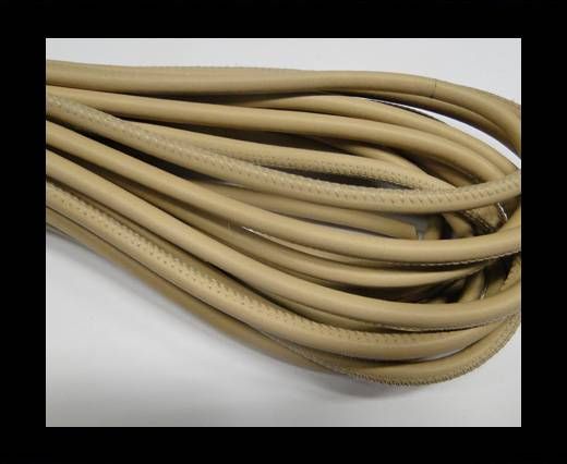 Round stitched nappa leather cord Sand-6mm