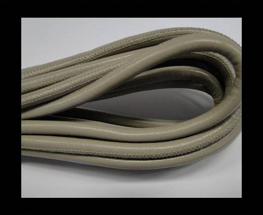 Round stitched nappa leather cord Light grey-6mm