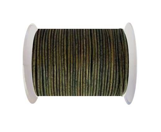 Round Leather Cord-1,5mm-Natural dark green