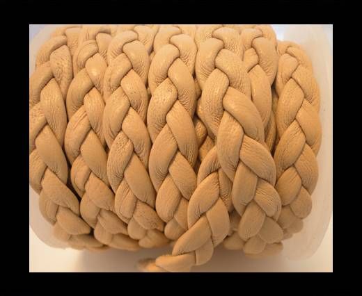 Real Nappa Leather -Flat-Braided-Beige-10mm