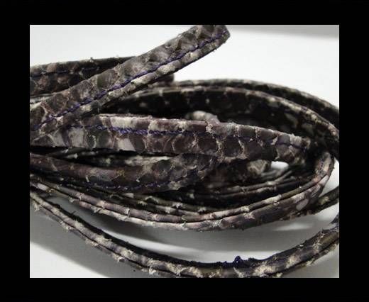 Real nappa leather stitched - 5mm - Snake Style - Purple