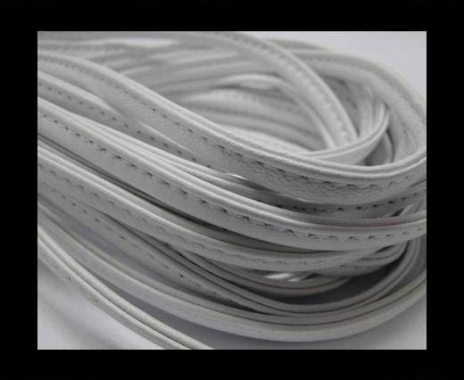 Real nappa leather stitched - 5mm - White