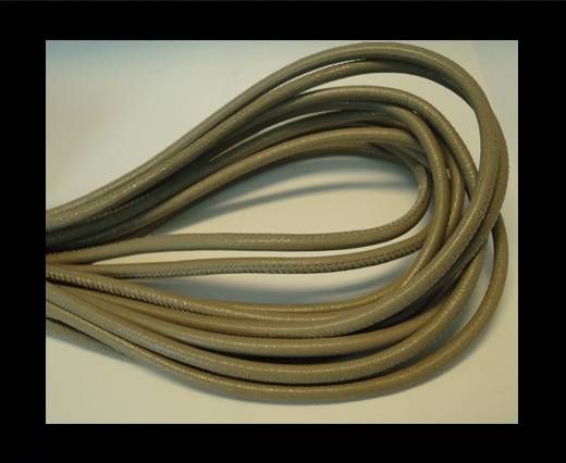 Round stitched nappa leather cord Sand-6mm