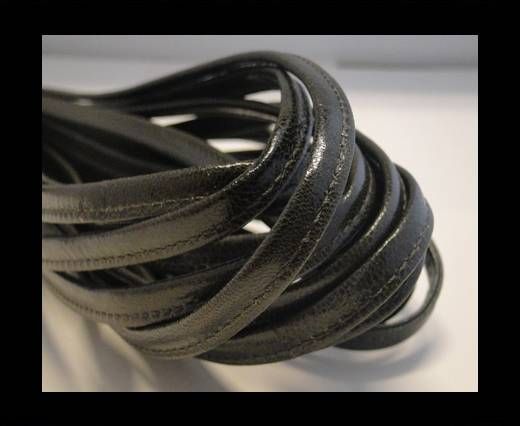 Round stitched nappa leather cord Dark Sepia-6mm
